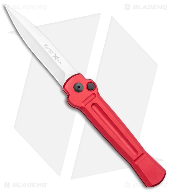 AKC X-treme Ace Automatic Knife Red Aluminum (3.9" Satin)