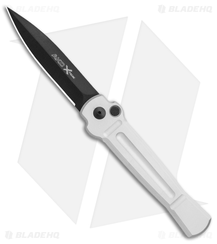 AKC X-treme Ace Automatic Knife Silver Black  