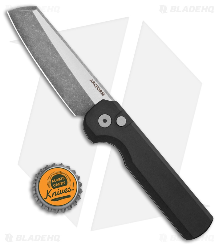 Arcform Slimfoot Automatic Knife Black Aluminum (3.125" Acid Stonewash)