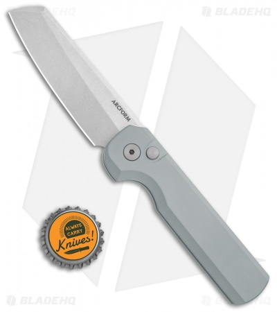 Arcform Slimfoot Automatic Knife Grey Aluminum (3.1" Stonewash)