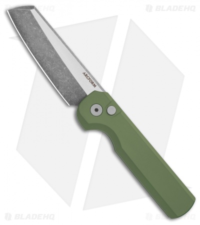 Arcform Slimfoot Automatic Knife Green Aluminum (3.125" Acidwash)