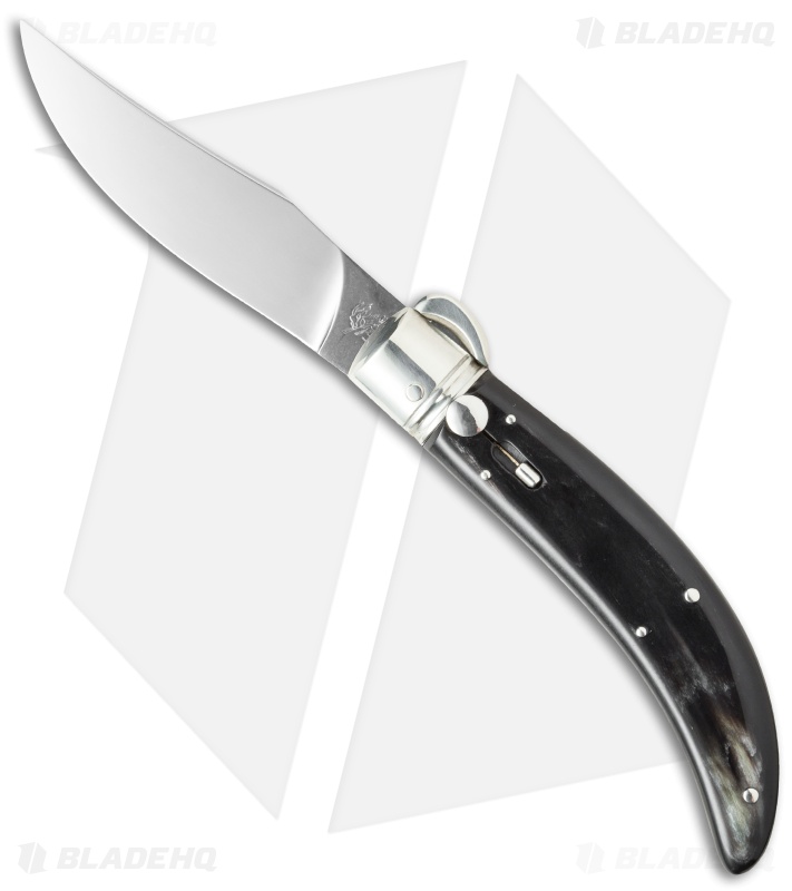 Lepre 9" Sicilian Picklock Automatic Knife Dark Horn (3.7" Satin)