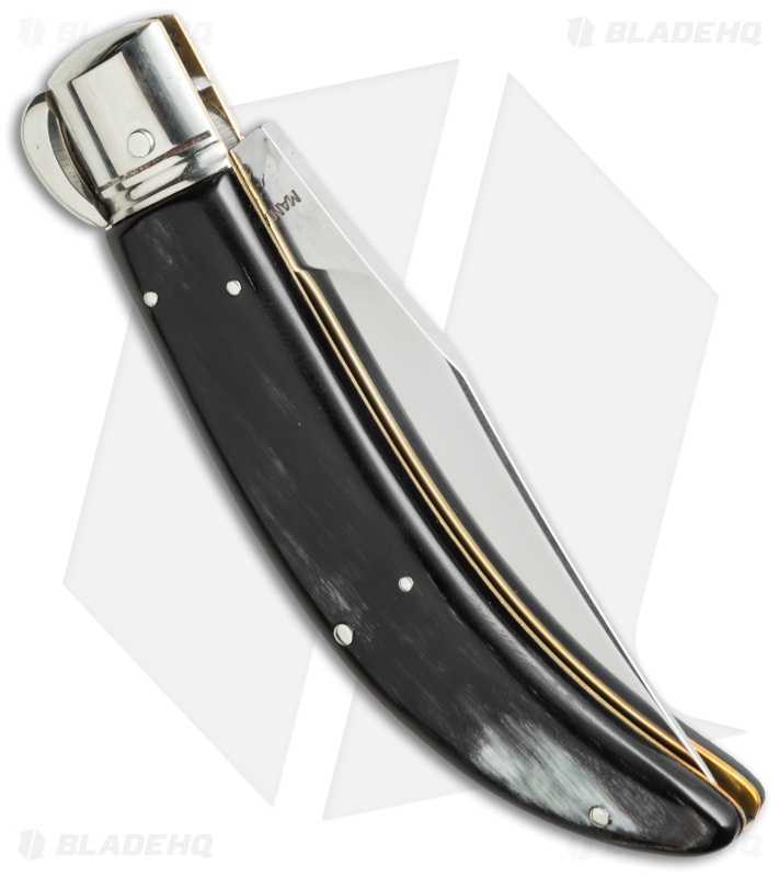 Lepre 9" Sicilian Picklock Automatic Knife Dark Horn (3.7" Satin)