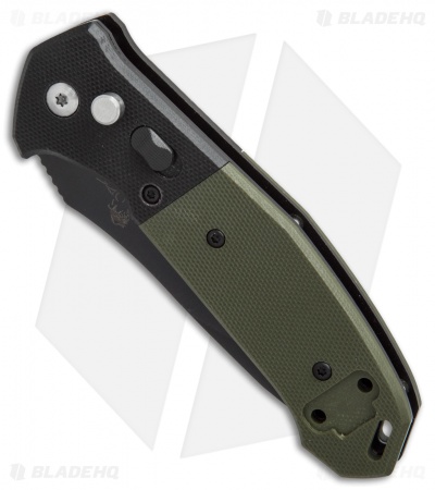 Bear OPS Mini Bold Action V Tanto Auto Knife Black/Green G-10 (3.25" Black) 