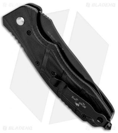 Bear OPS Bold Action V Tanto Automatic Rescue Knife Black G-10 (3.25" Black) 