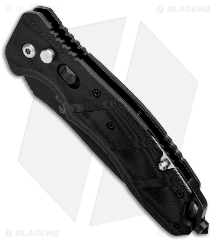 Bear OPS Bold Action V Tanto Automatic Rescue Knife Black G-10 (3.25" Black) 