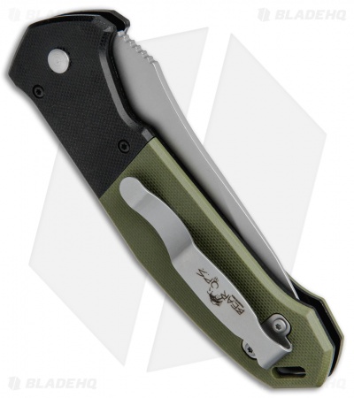 Bear OPS Bold Action V Tanto Automatic Knife Black/Green G-10 (3.75" Gray) 