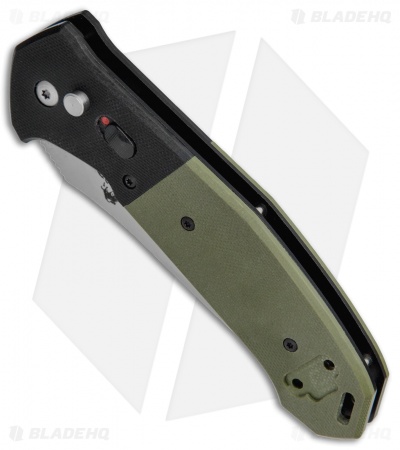 Bear OPS Bold Action V Tanto Automatic Knife Black/Green G-10 (3.75" Gray) 