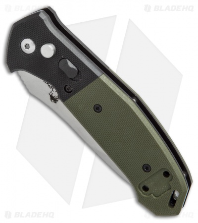 Bear OPS Mini Bold Action V Tanto Auto Knife Black/Green G-10 (3.25" Gray) 
