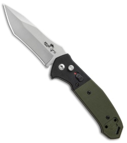 Bear OPS Mini Bold Action V Tanto Auto Knife Black/Green G-10 (3.25" Gray) 