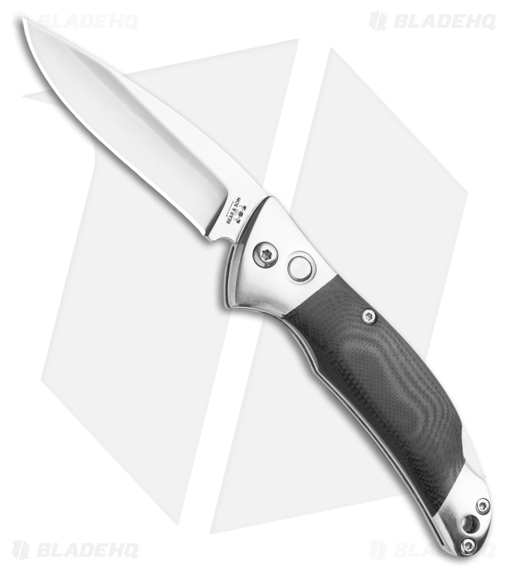 Bear and Son Automatic Lockback Knife Black G-10  (2.75" Satin)