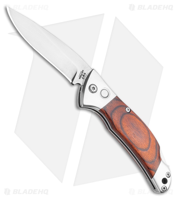 Bear and Son Automatic Lockback Knife Rosewood  (2.75" Satin)