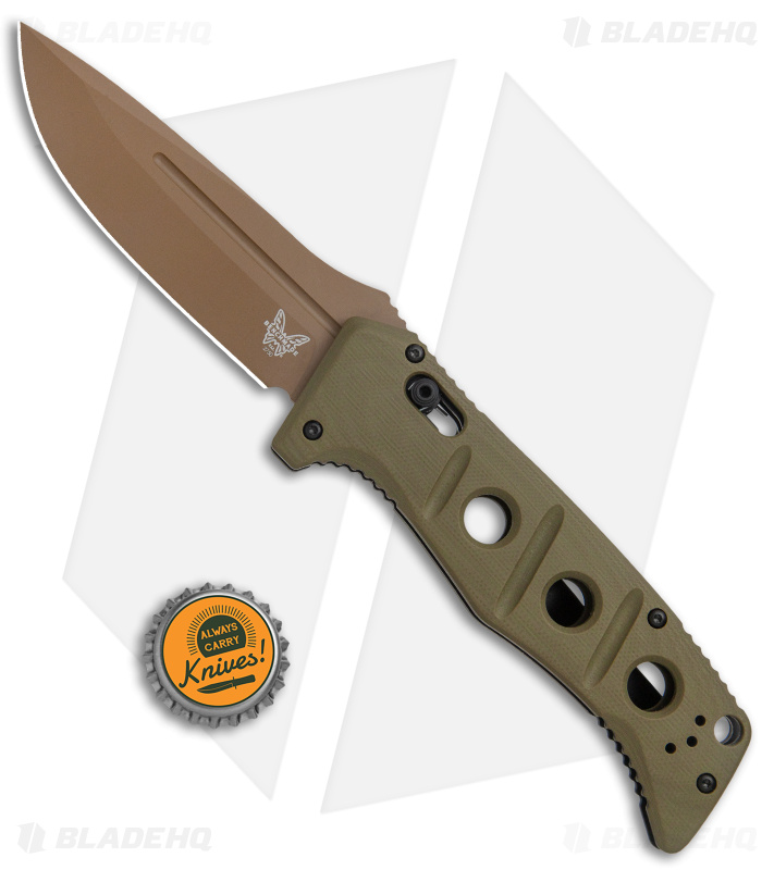 Benchmade Adamas Automatic Knife Olive G-10 (3.8" FE) 2750FE-2