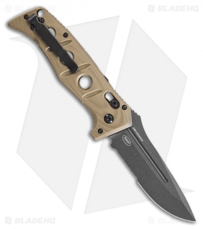 Benchmade Adamas Automatic Knife Desert Tan G-10 (3.8" Gray Serr) 2750SGY-3