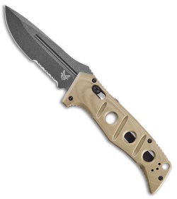 Benchmade Adamas Automatic Knife Desert Tan G-10 (3.8" Gray Serr) 2750SGY-3