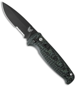 Benchmade CLA Compact Lite Auto Knife Green/Black (3.4" Black Serr) 4300SBK-1