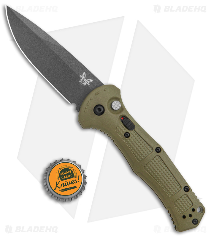 Benchmade Claymore Automatic Knife OD Green Grivory (3.6" Black) 9070BK-1
