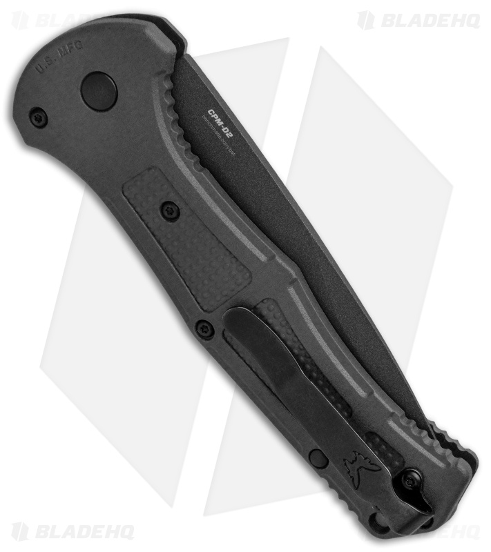 Benchmade Claymore Automatic Knife Black Grivory (3.6" Black Serr) 9070SBK