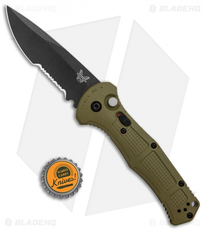 Benchmade Claymore Auto Knife OD Green Grivory (3.6" Black Serr) 9070SBK-1