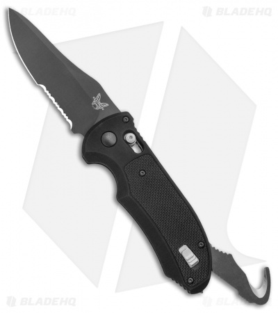 Benchmade Triage AXIS Lock Automatic Knife (3.58" Black Serr) 9170SBK