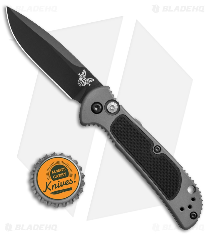 Benchmade 9750BK Mini Coalition Automatic Knife Gray Al/Black G-10 (2.9" Black) 