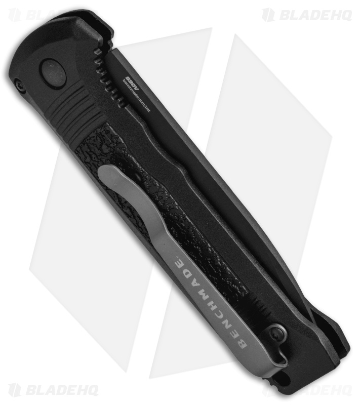 Benchmade 4400SBK Casbah Automatic Knife Black Grivory (3.4" Black Serr) 