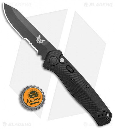 Benchmade Mediator Automatic Knife Black G-10 (3.3" Black Serr) 8551SBK 