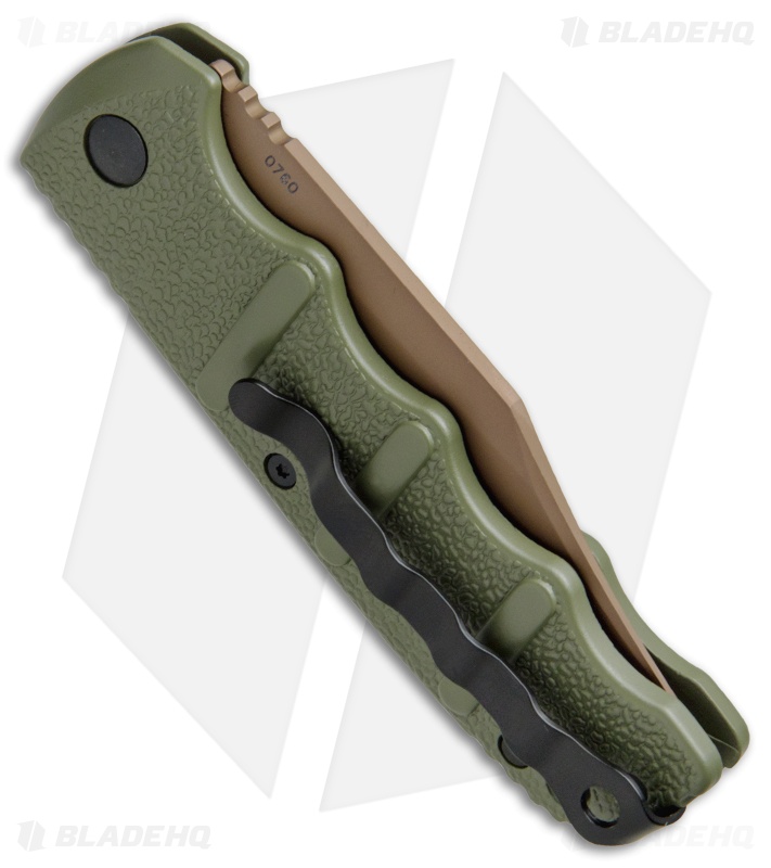 Boker Desert Warrior Kalashnikov Bowie  Automatic Knife OD Green (D2 Copper)