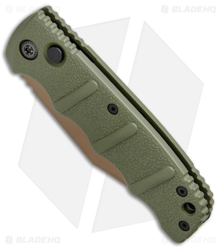 Boker Desert Warrior Kalashnikov Bowie  Automatic Knife OD Green (D2 Copper)