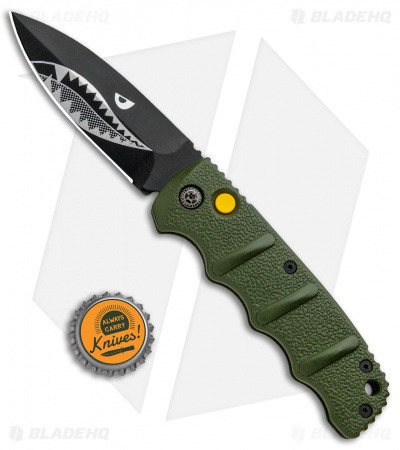 Boker Warhawk Kalashnikov Dagger Automatic Knife Green (3.25" Black D2)