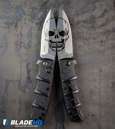 Boker Skull Kalashnikov Dagger Automatic Knife (3.25" Stonewash D2)