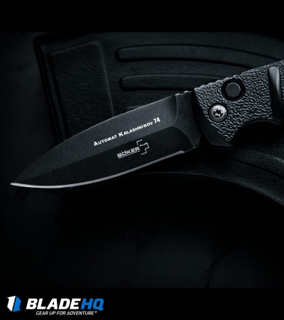 Boker Kalashnikov Dagger Automatic Knife Black Aluminum (3.25" Smokewash D2)