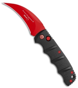 Boker Black Widow Hawkbill Kalashnikov Automatic Knife Black (3.25" Red)