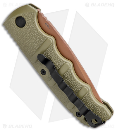 Boker Desert Warrior Kalashnikov Tanto Automatic Knife Green (3.25" D2 Copper)