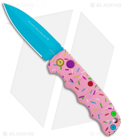 Boker Mini Dessert Warrior® Kalashnikov Dagger Automatic Knife (2.5" Blue) Donut