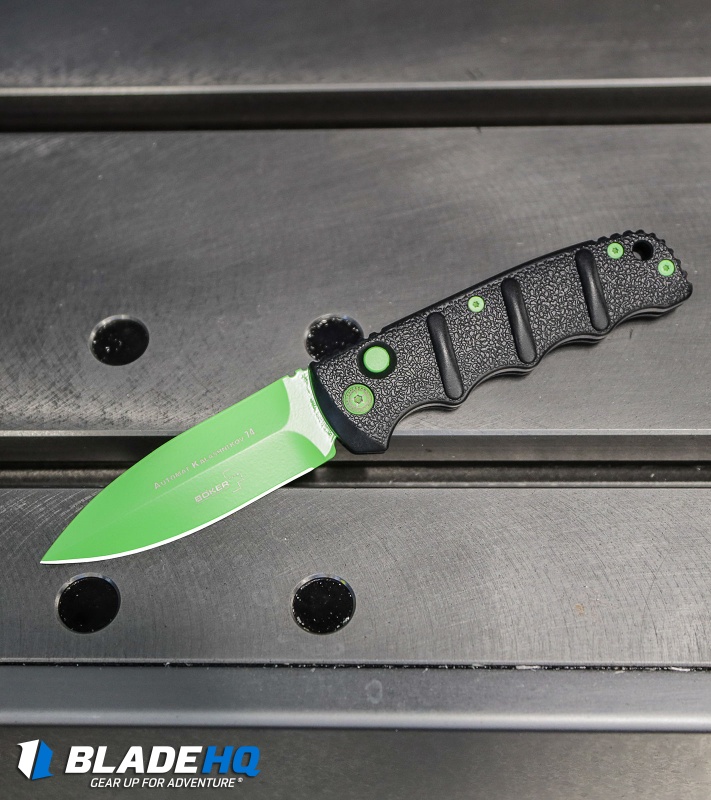 boker green mamba kalashnikov dagger automatic knife 3 25 electric green