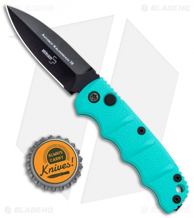 Boker Mini Kalashnikov Dagger Automatic Knife Tyranny Teal (2.5" Black)