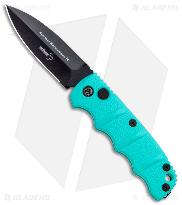 Boker Mini Kalashnikov Dagger Automatic Knife Tyranny Teal (2.5" Black)
