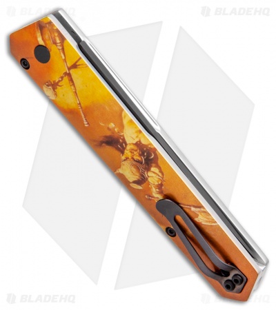 Boker Burnley Kwaiken Automatic Knife Frank Frazetta Series LE Gold (3.5" Black)