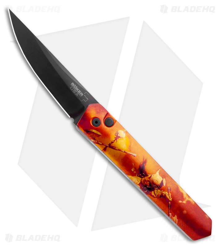 Boker Burnley Kwaiken Automatic Knife Frank Frazetta Series LE Red (3.5" Black)