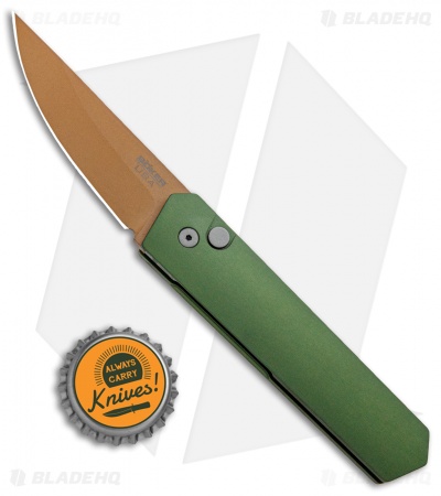 Boker Burnley Kwaiken Compact Automatic Knife OD Green (3" Copper) Pro-Tech 