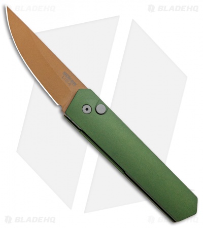 Boker Burnley Kwaiken Compact Automatic Knife OD Green (3" Copper) Pro-Tech 