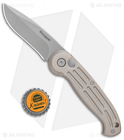 Boker Magnum Drop Point Automatic Knife Champagne (3.25" Bead Blast) 01BO007