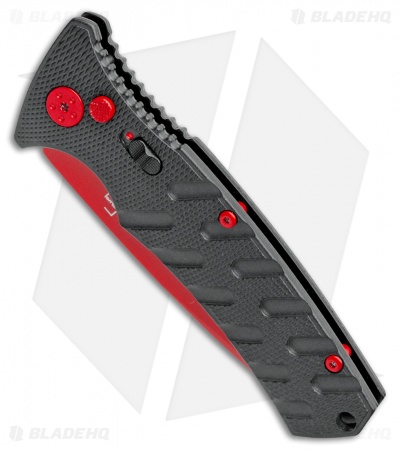 Boker Black Widow Strike Drop Point Automatic Knife Black (3.25" Red D2)