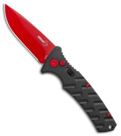 Boker Black Widow Strike Drop Point Automatic Knife Black (3.25" Red D2)