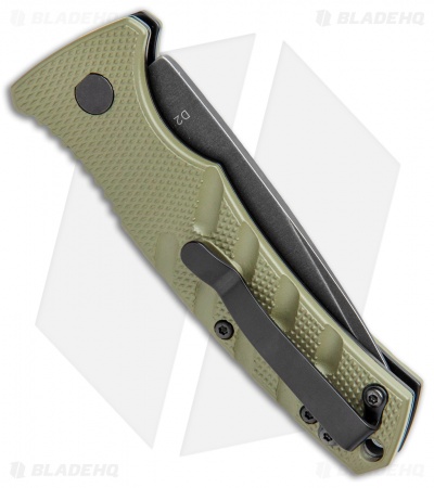 Boker Mini Strike Automatic Knife OD Green Aluminum (2.6" Smokewash D2)