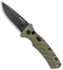 Boker Mini Strike Automatic Knife OD Green Aluminum (2.6&quot; Smokewash D2) | 110215