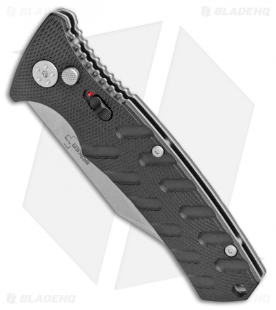 Boker Plus Strike Bowie Automatic Knife Black (3.25" Stonewash D2)