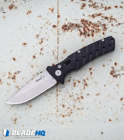 Boker Plus Strike Tanto Automatic Knife (3.25" Black Serr D2)