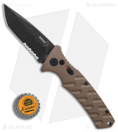 Boker Plus Strike Tanto Automatic Coyote Brown (3.25" Black SW Serr) 01BO461
